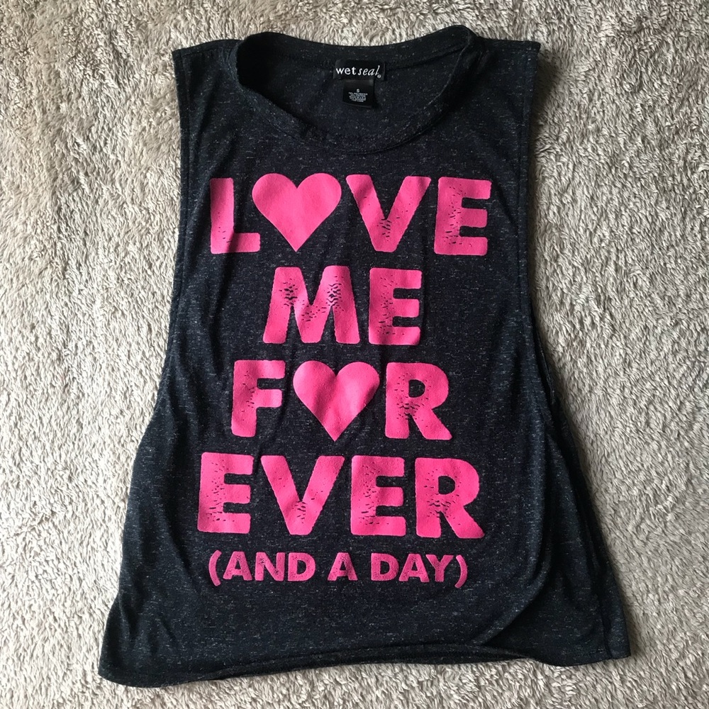 Wetseal Dark Gray Muscle Tee
